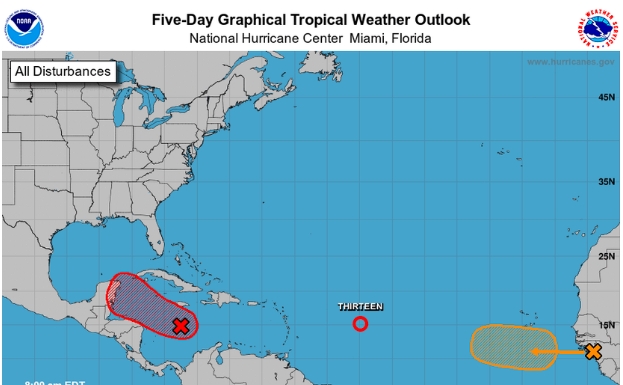 Una depresión tropical que se dirige a Q. Roo podría formarse esta noche