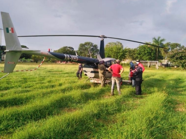 Aterrizaje de helicóptero desata fuerte operativo en comunidad de Ribera de Río Hondo