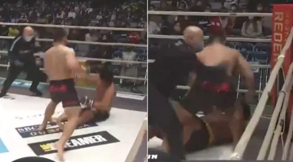 VIDEO: Luchador sigue golpeando a su oponente tras ganar por nocaut y desata riña colectiva