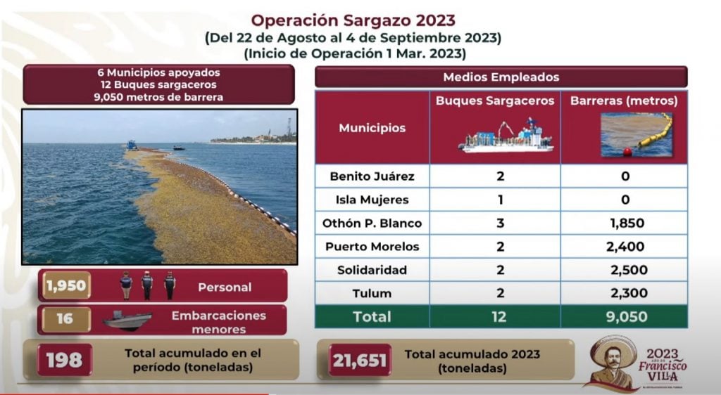 Ha recolectado Semar 21,650 toneladas de sargazo en Quintana Roo