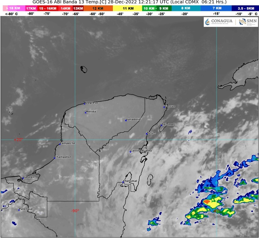 Hoy, probabilidad de chubascos en Quintana Roo