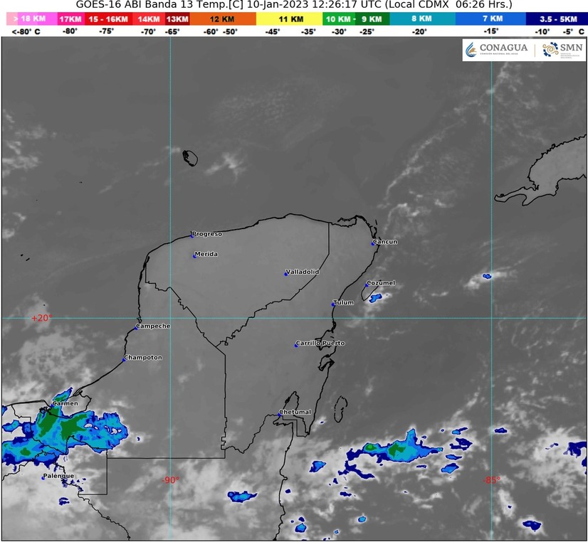 Clima para Quintana Roo: Día cálido y chubascos