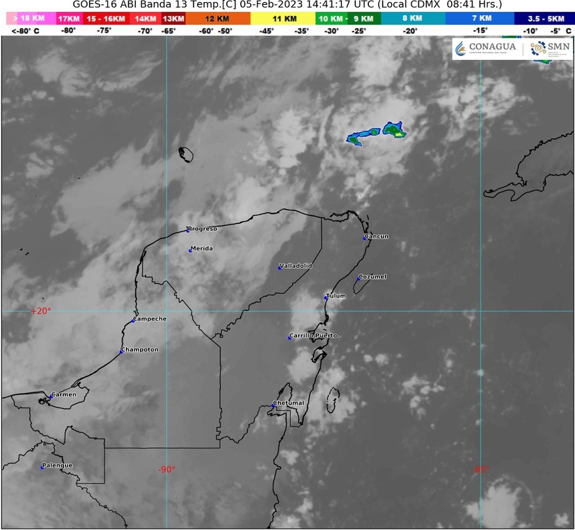 Pronostica SMN lluvias con chubascos para Quintana Roo