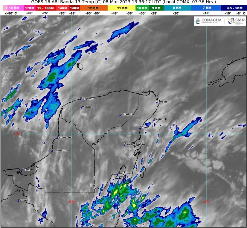 Pronostican lluvias aisladas para Quintana Roo