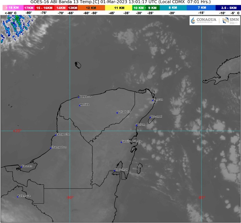 Pronostican surada y lluvias aisladas para Quintana Roo