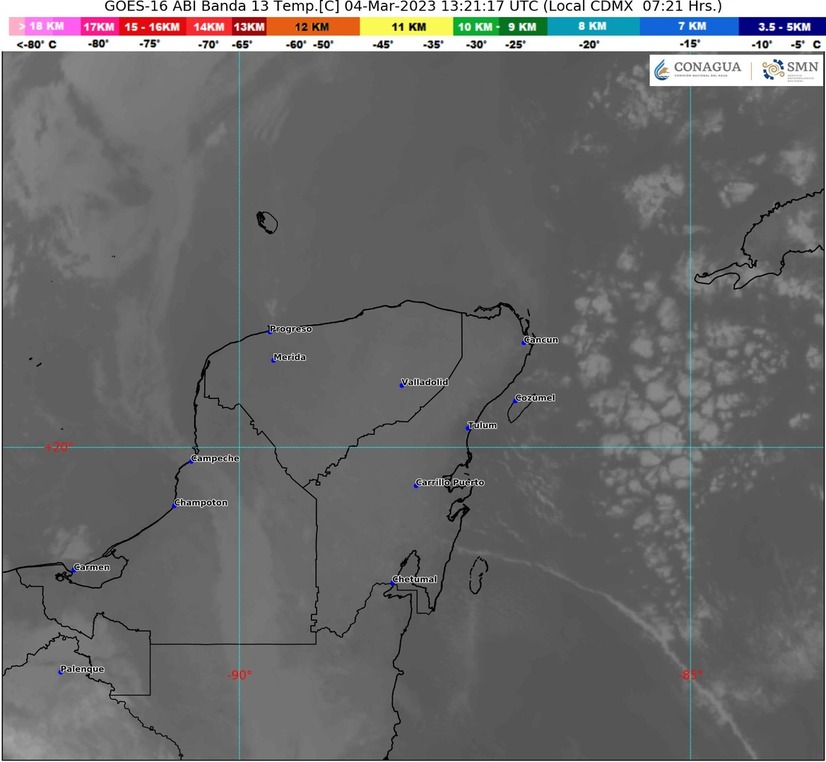 Pronostican para  Quintana Roo, día caluroso y lluvias probables