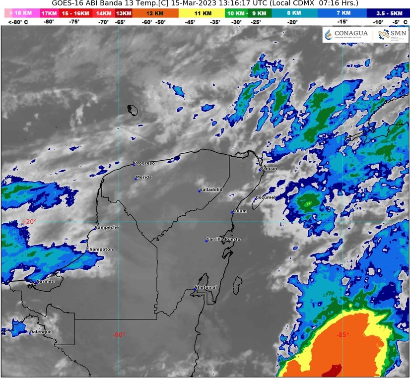 Se espera para Quintana Roo cielo nublado y chubascos