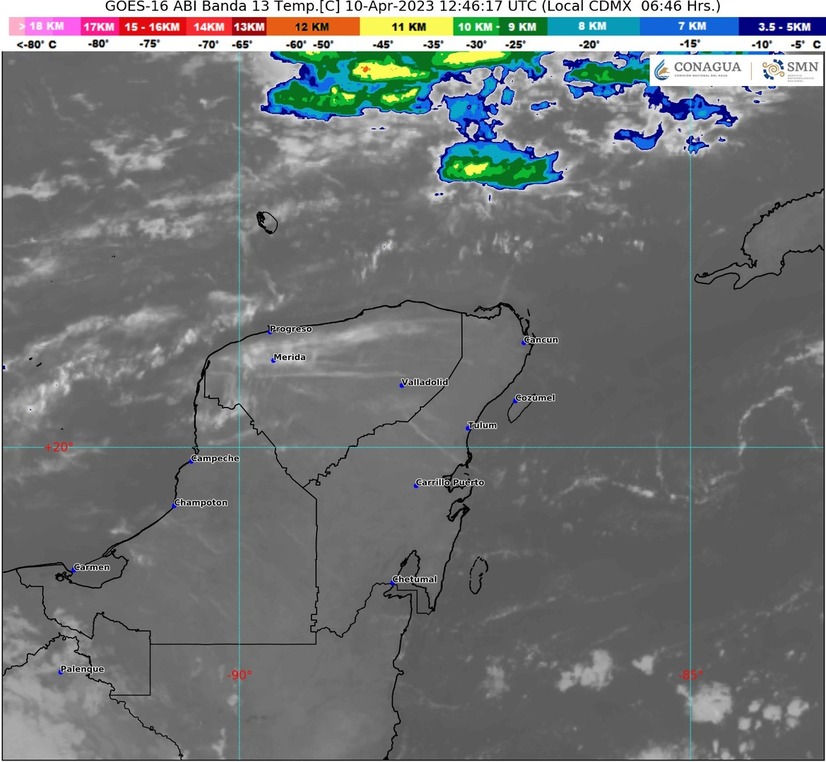 Calor y probabilidad de chubascos en Quintana Roo