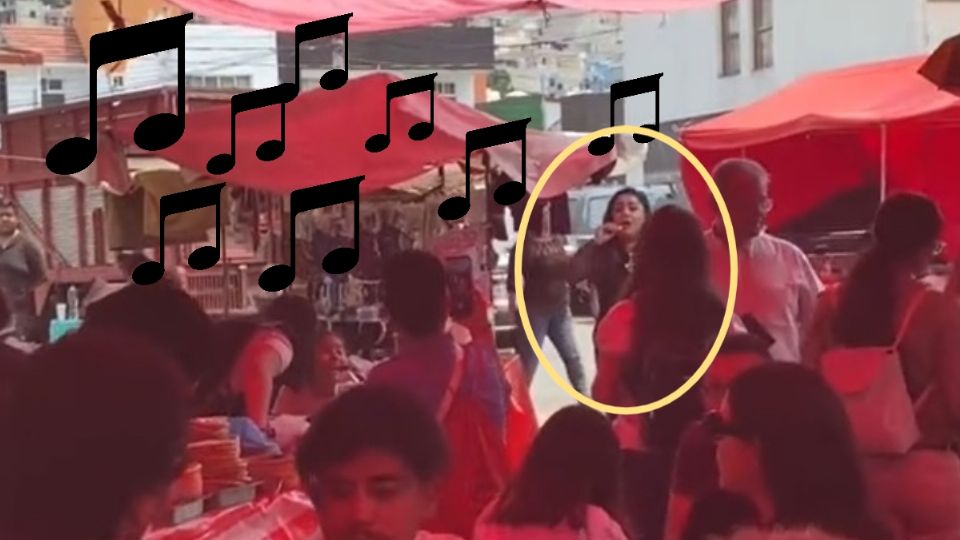 Cantante de ópera sorprende con presentación en tianguis