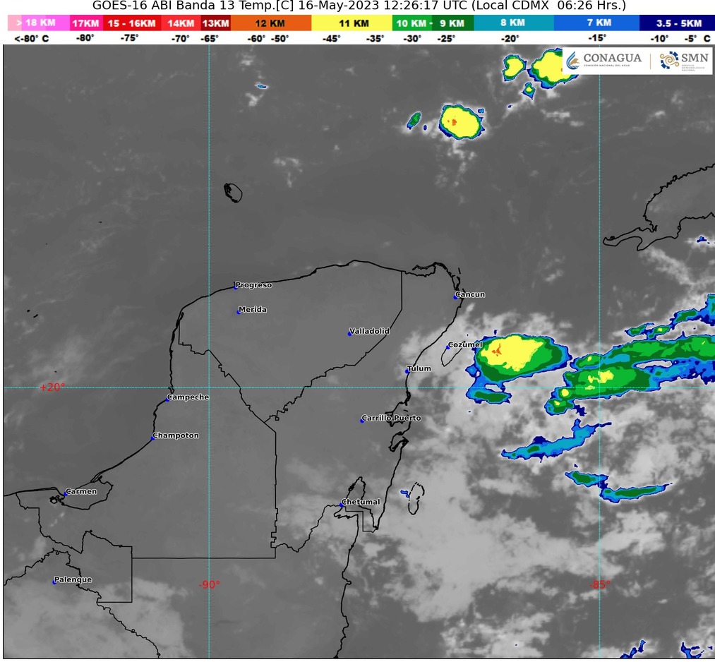 Pronostican lluvias y chubascos para la Península de Yucatán