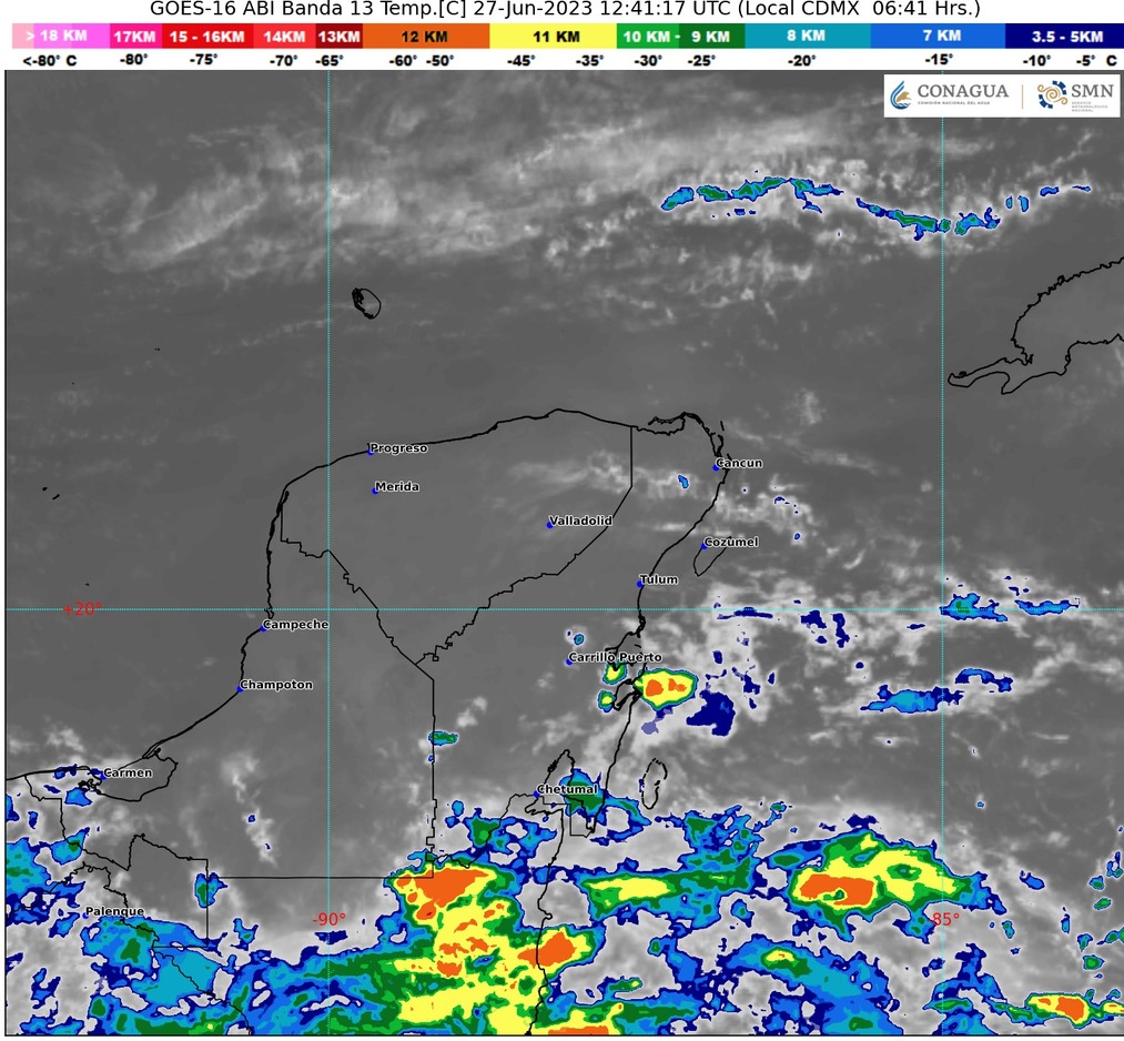 Pronostican lluvias puntuales fuertes en Quintana Roo