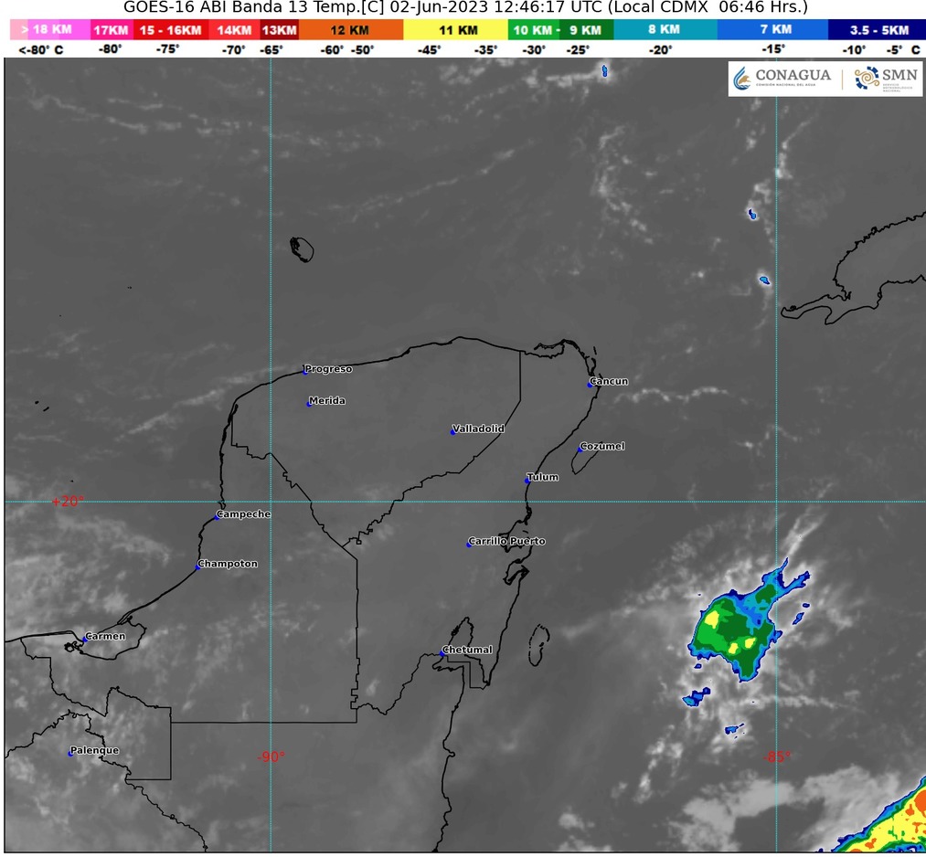 Pronostico de lluvias y chubascos para Quintana Roo