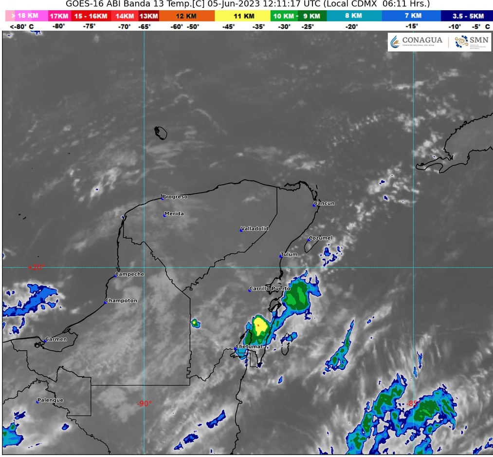 Pronostican lluvias puntuales intensas en Quintana Roo