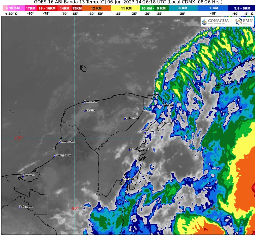 Para hoy, lluvias muy fuertes en Quintana Roo