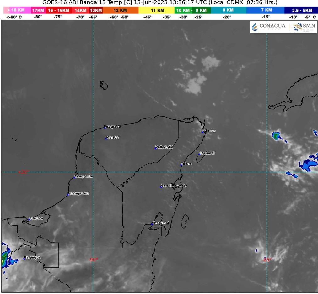 Probabilidad de chubascos y calor extremo en Quintana Roo