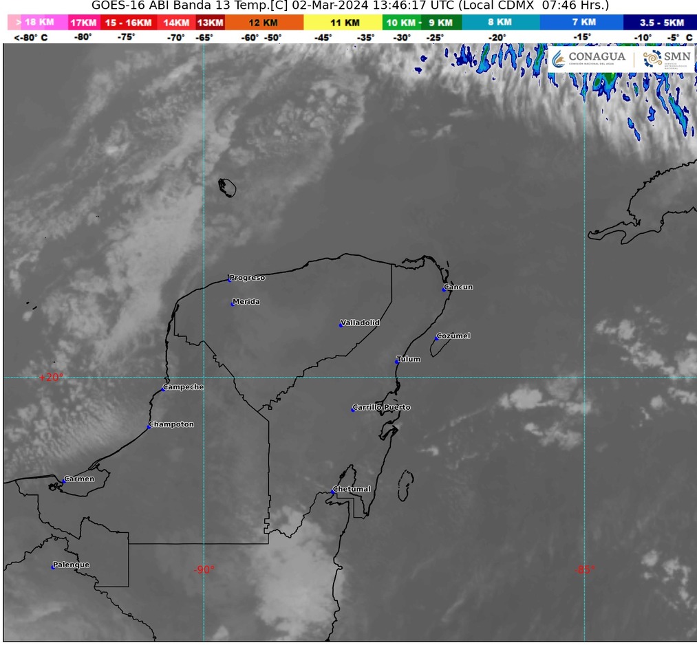 LLUVIAS Y VIENTOS FUERTES AFECTARÁN LA PENÍNSULA DE YUCATÁN