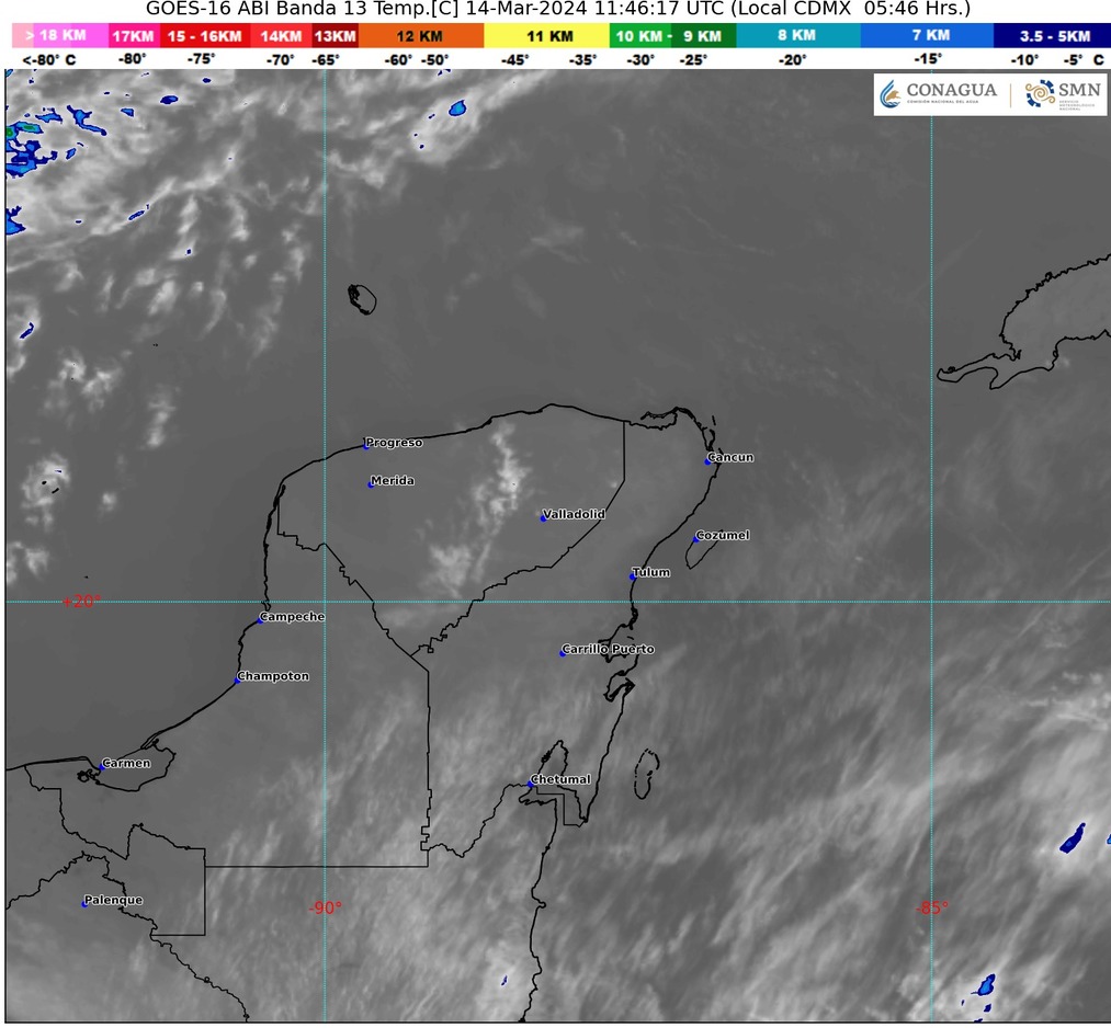 Persistirán las altas temperaturas en la Península de Yucatán