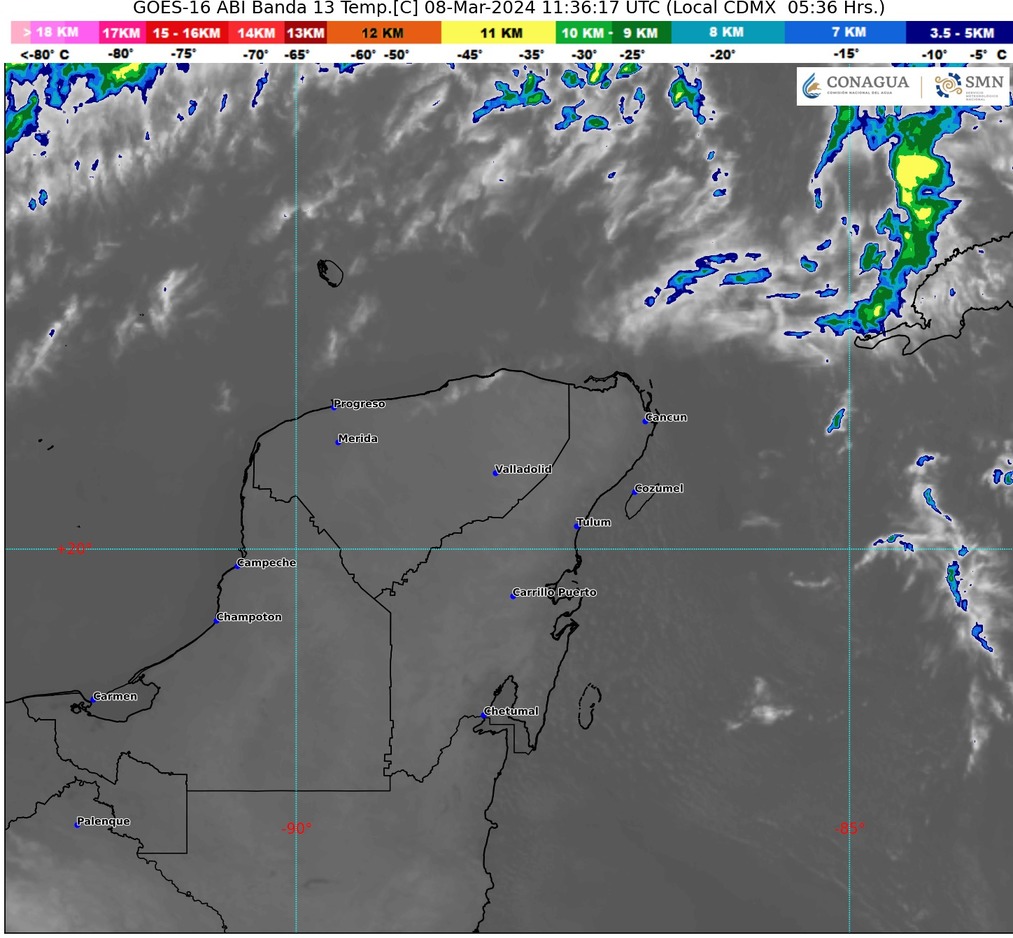 PRONOSTICAN UN DÍA SIN LLUVIA EN LA PENÍNSULA DE YUCATÁN