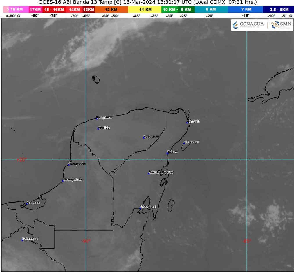 PRONOSTICAN CLIMA CALUROSO EN LA PENÍNSULA DE YUCATÁN