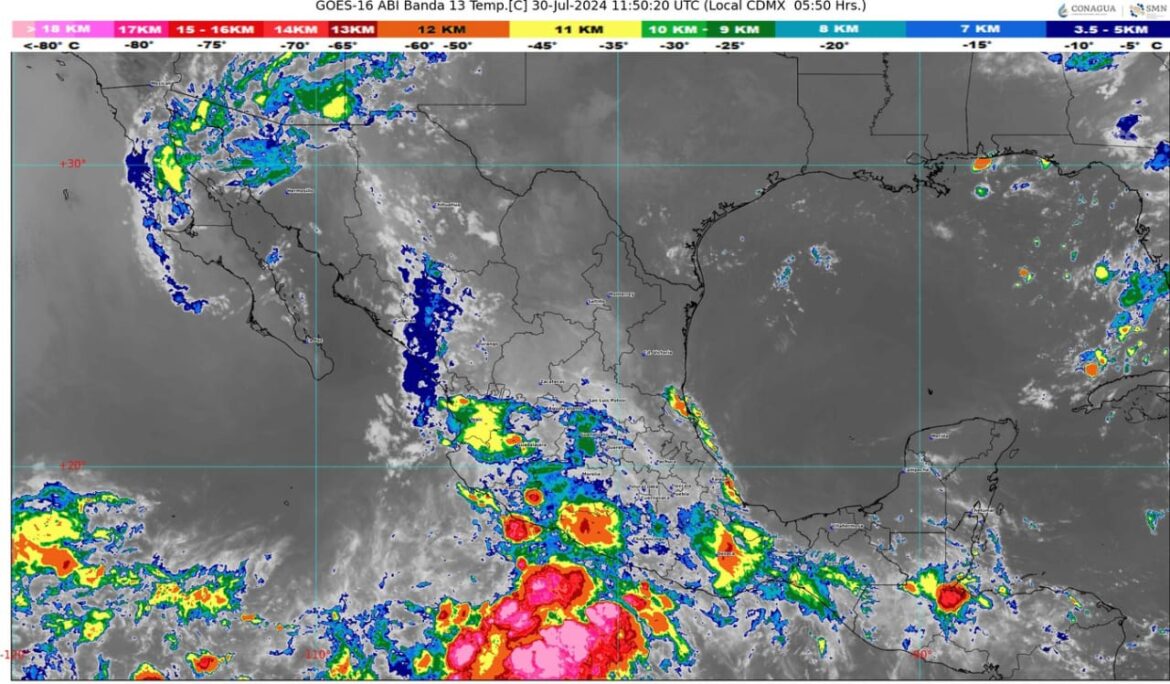 Onda tropical número 14 sigue afectando a México