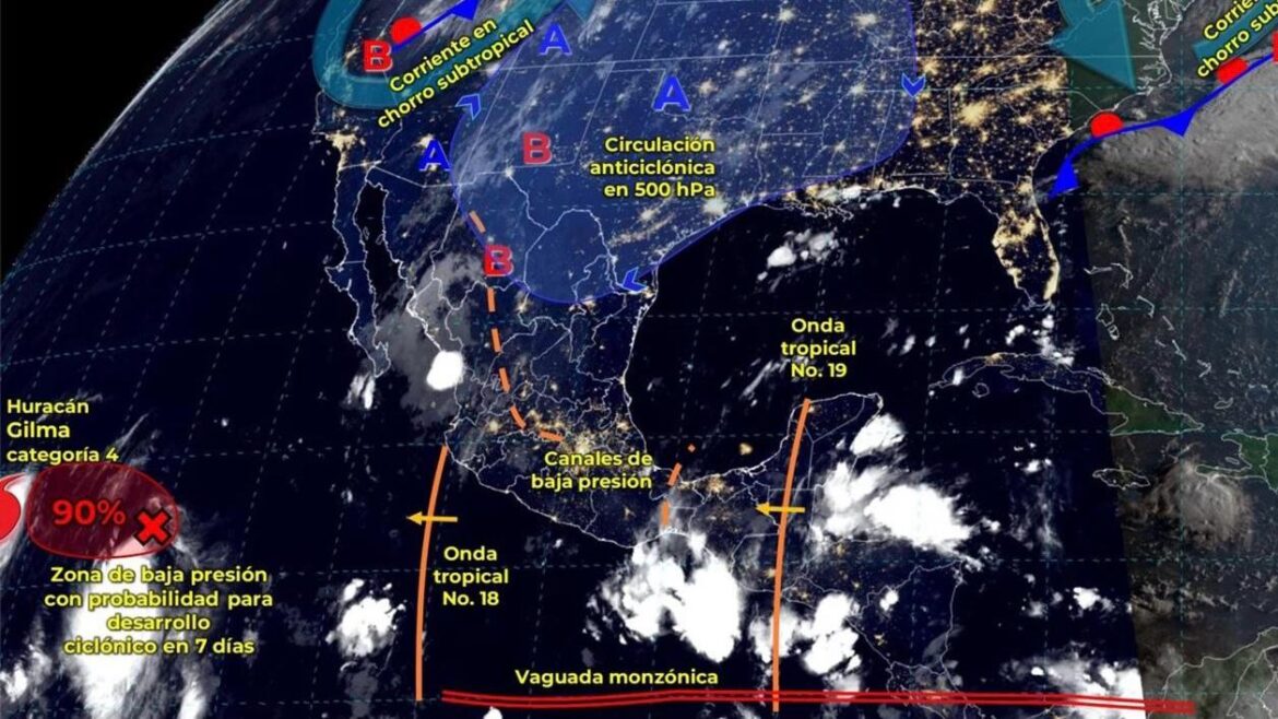 Nuevo ciclón, ondas tropicales y monzón provocarán lluvias intensas en México