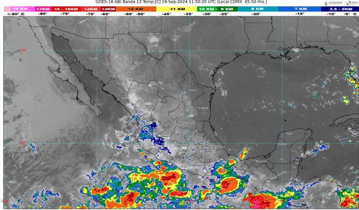 Pronostican lluvias intensas en varios estados del sureste