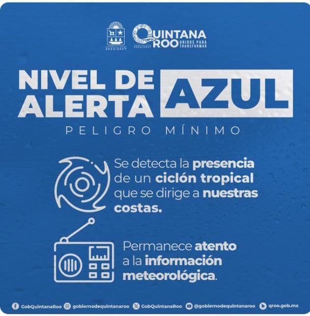 ALERTA AZUL POR POSIBLE CICLÓN TROPICAL