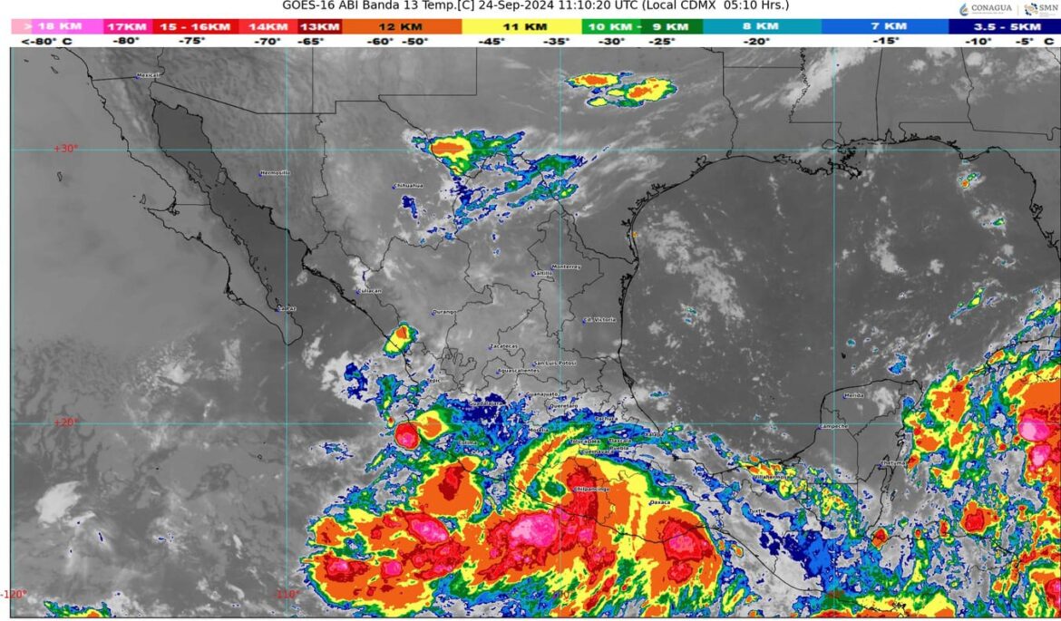 Tormenta tropical John, frente frío número 3 y potencial ciclón tropical Nueve, afectan a México