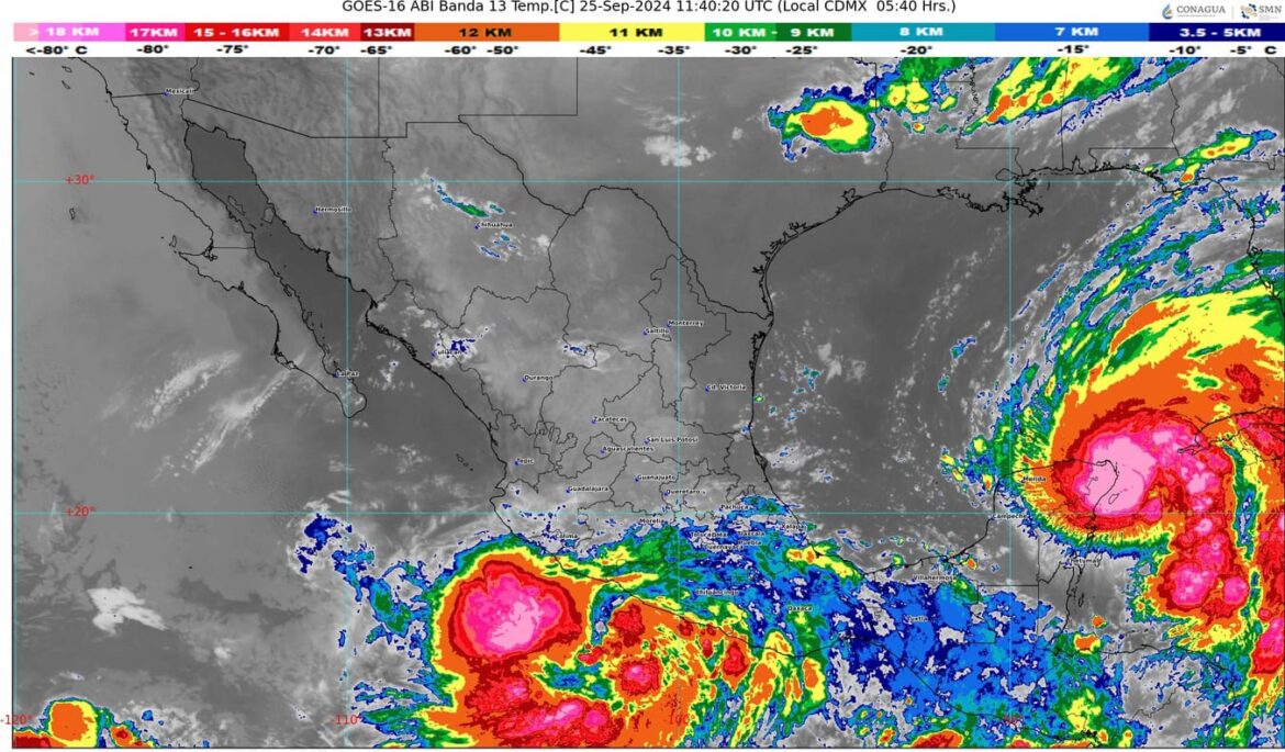 Remanentes del huracán John y el ciclón tropical causan lluvias torrenciales en México