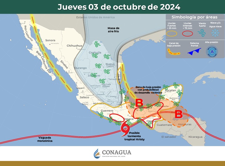 Depresión tropical 11-E podría evolucionar a tormenta tropical Kristy