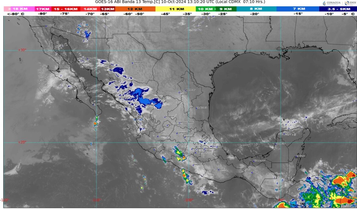 Pronostican lluvias fuertes en el occidente, sur y sureste de México