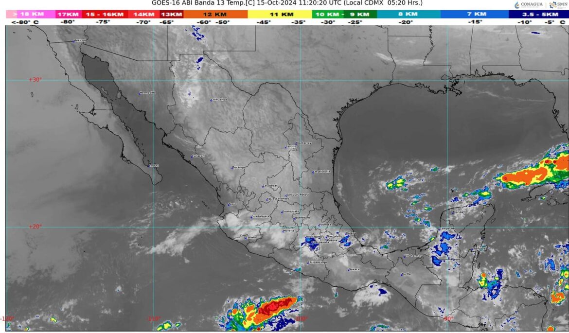 La onda tropical 26 de desplazará lentamente sobre el Sureste mexicano