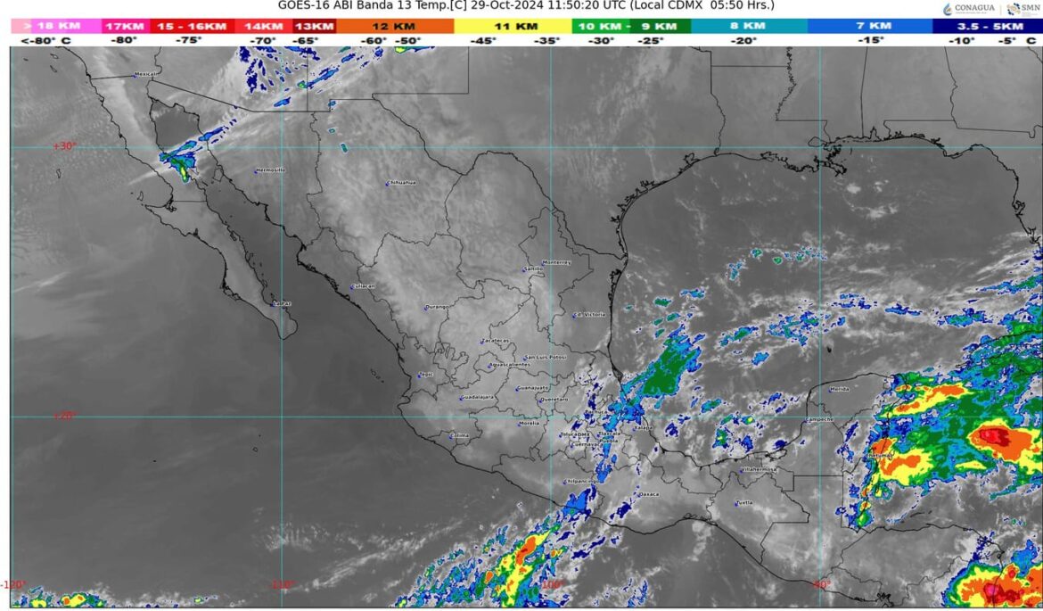 México, entre ondas tropicales 28 y 29, y el frente frío número 6