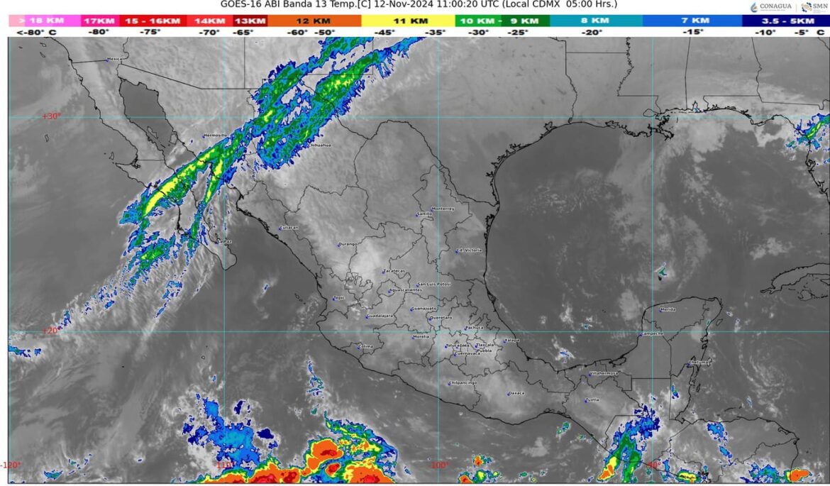 Frente frío se desplazará en México