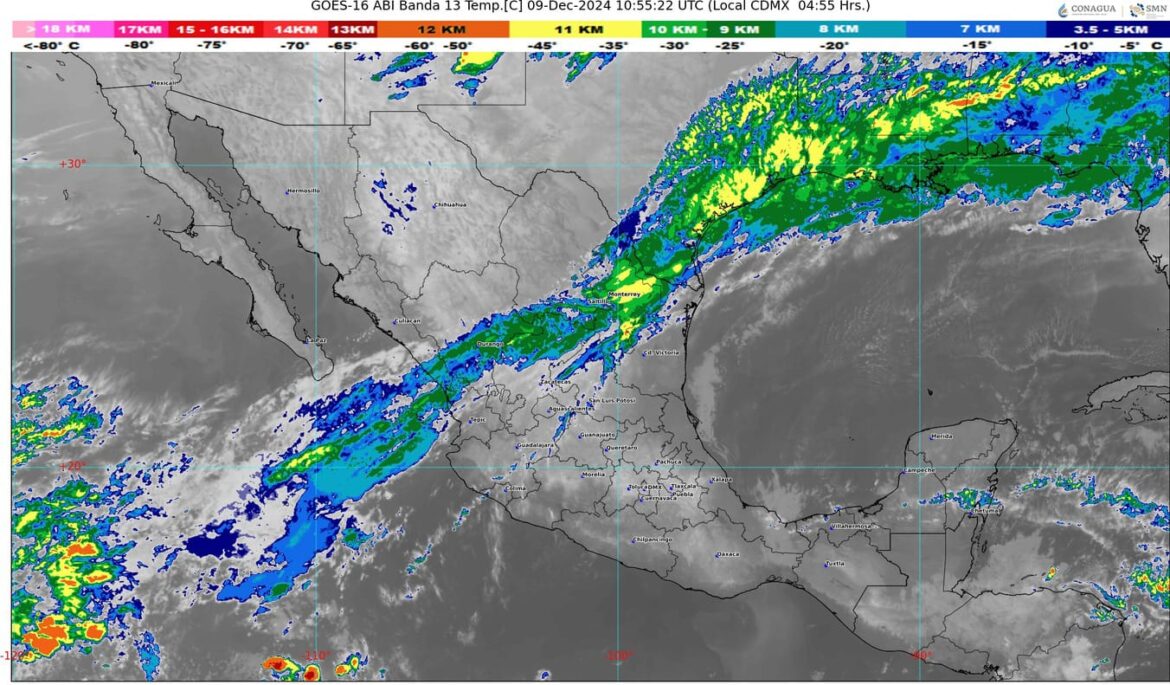 Se aproxima un nuevo frente frío a territorio mexicano