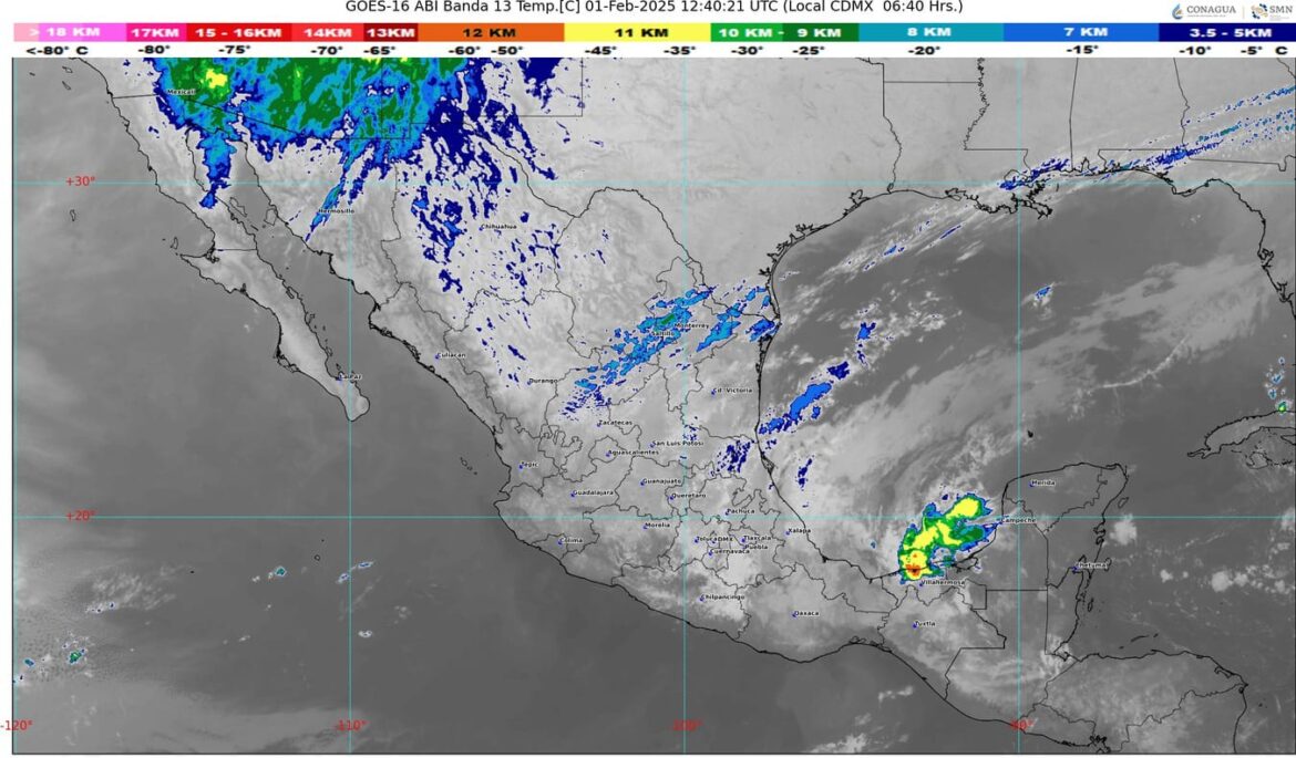 El frente número 25 se extenderá al norte en la Península de Yucatán