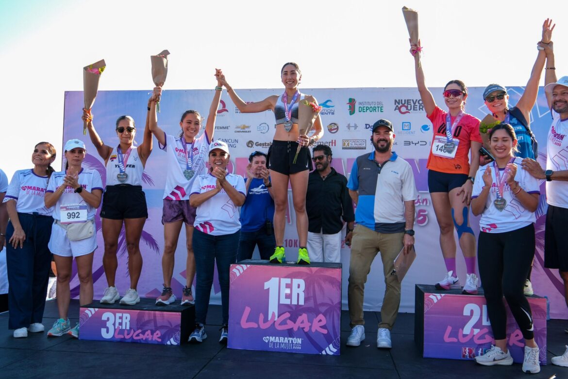 Con más de 2 mil atletas participa Mara Lezama en el Medio Maratón de la Mujer en Cancún