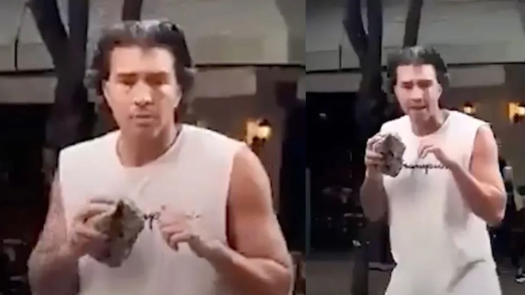 Surge ‘Lord Piedra’: extranjero amedrenta a transeúntes con una roca en La Condesa, CdMx; mexicano lo confronta