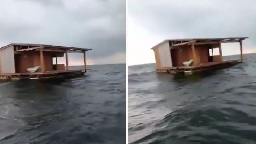 Hallan al restaurante “El Atracadero” flotando en la costa, tras ser arrastrado por el río Tuxpan