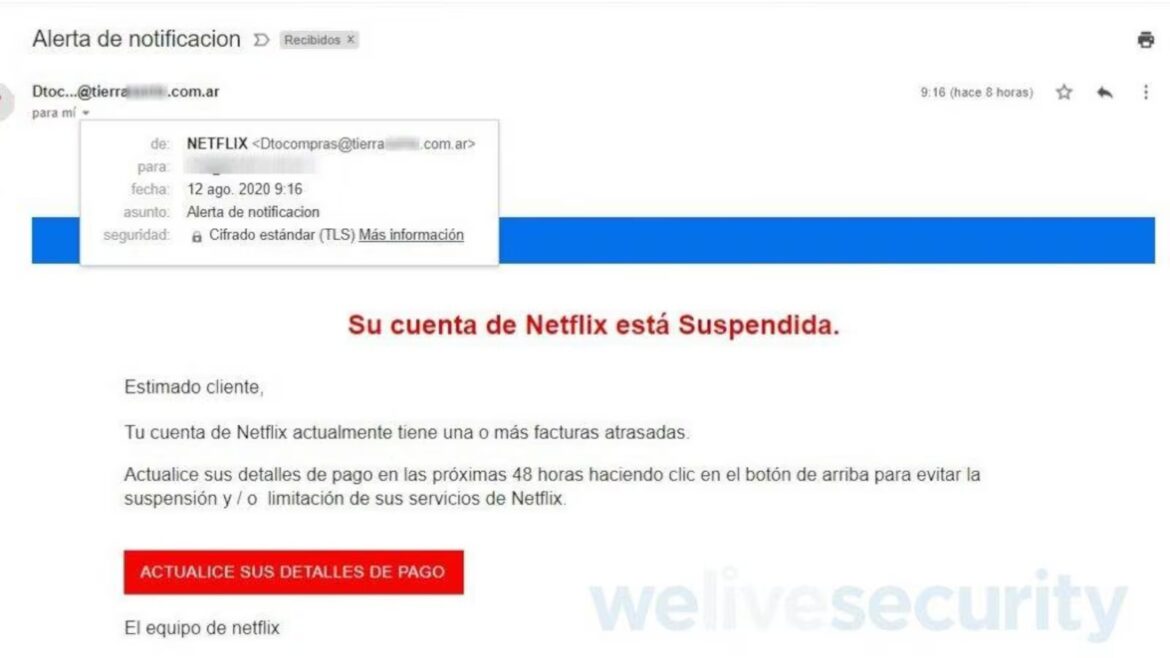 Nuevo fraude digital: correos de “Netflix” buscan robar contraseñas y datos bancarios