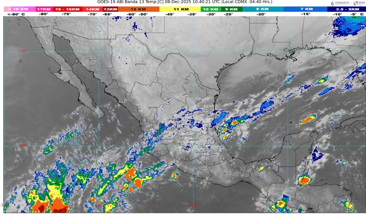 El frente frío número 19 se desplazará sobre el golfo de México