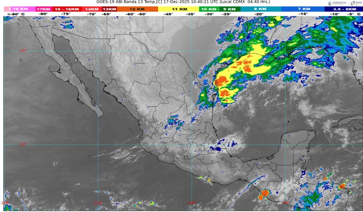 Se pronostica la aproximación de un nuevo frente frío durante la noche hacia la frontera norte