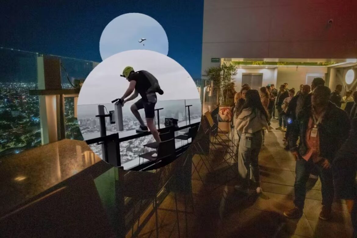 Clausuran terraza del Hotel Riu en Guadalajara tras salto en paracaídas desde la azotea