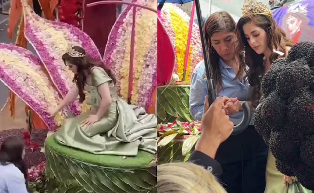 Fátima Bosch se desploma durante desfile en Ecuador