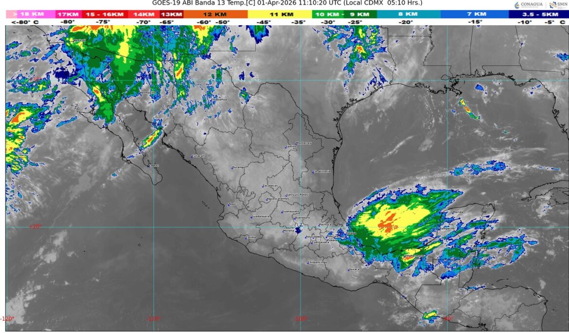 Una vaguada se desplazará sobre el sureste y la península de Yucatán