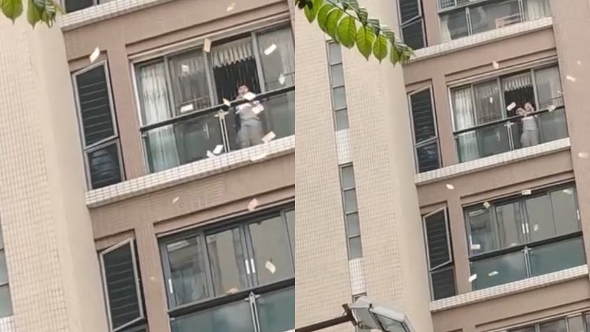 Mujer en crisis lanza más de 2.7 millones de pesos desde su casa