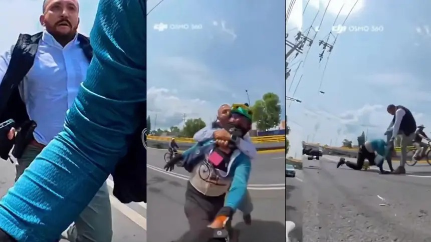 Automovilista golpea a ciclista tras presunta mirada desafiante