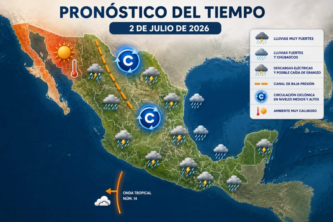 La onda tropical número 14 se desplazará sobre el sur de México