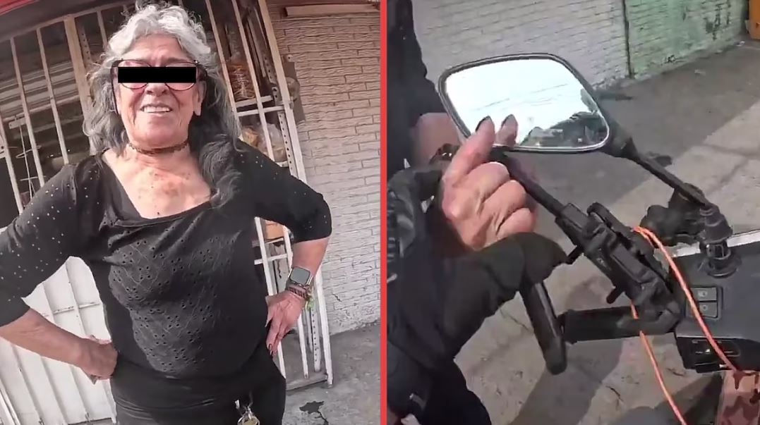 Adulta mayor se vuelve viral tras insultar y arrebatar celular a repartidor