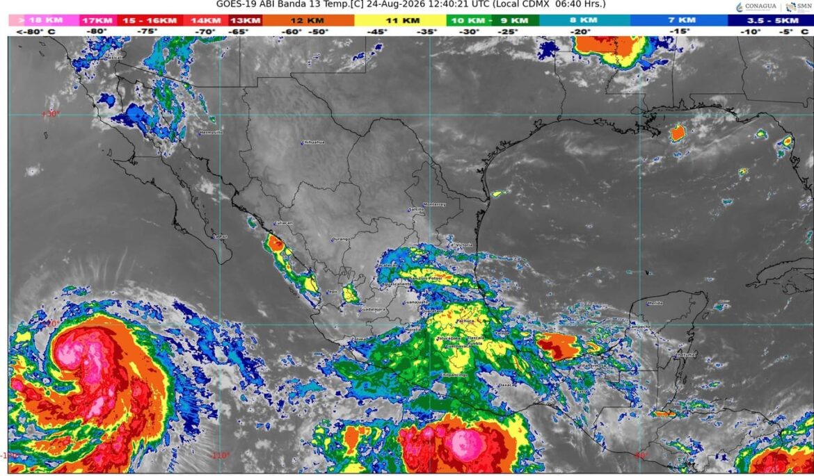Las ondas tropicales 30 y 31 provocarán lluvias en el occidente, centro, sur, sureste, Valle de México y Península de Yucatán